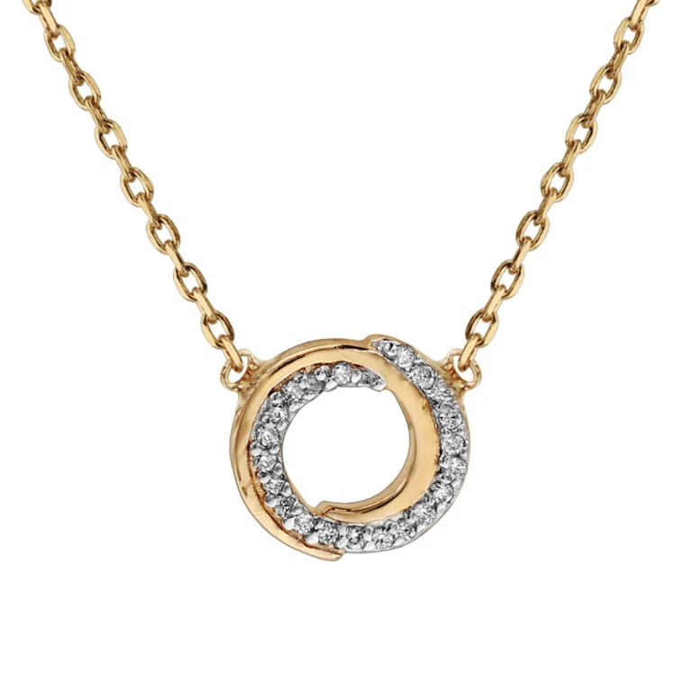 Collier cercle serti d’oxydes blancs bicolore – Plaqué or | Azuline