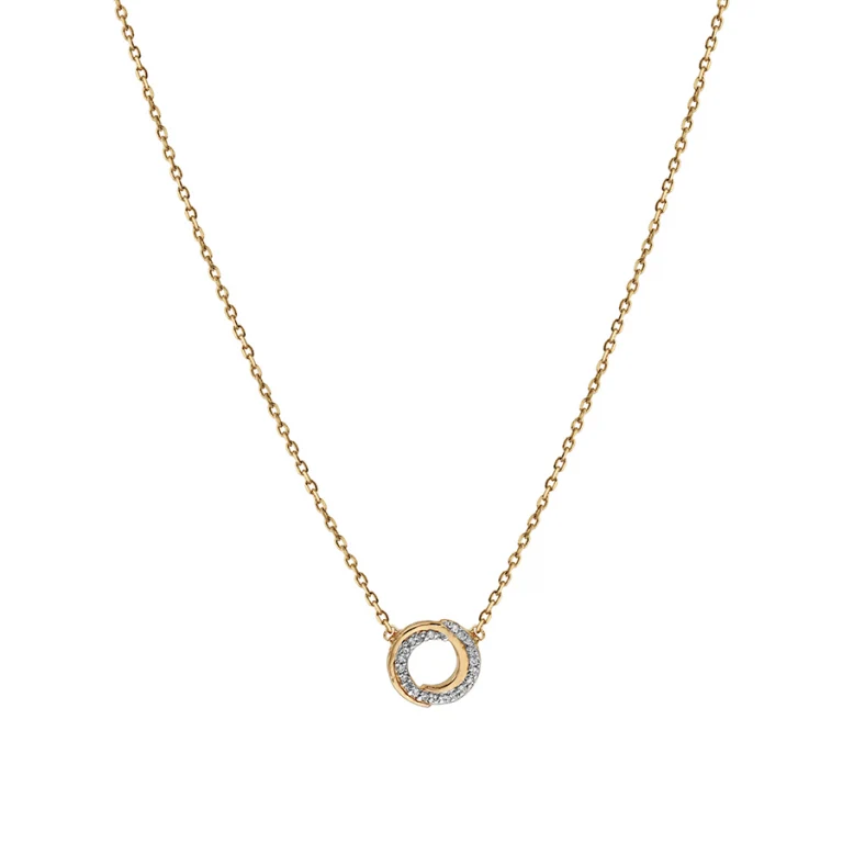 Collier cercle serti d’oxydes blancs bicolore – Plaqué or | Azuline