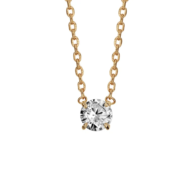 Collier cercle à oxyde blanc rond 4 mm – Plaqué or | Azuline
