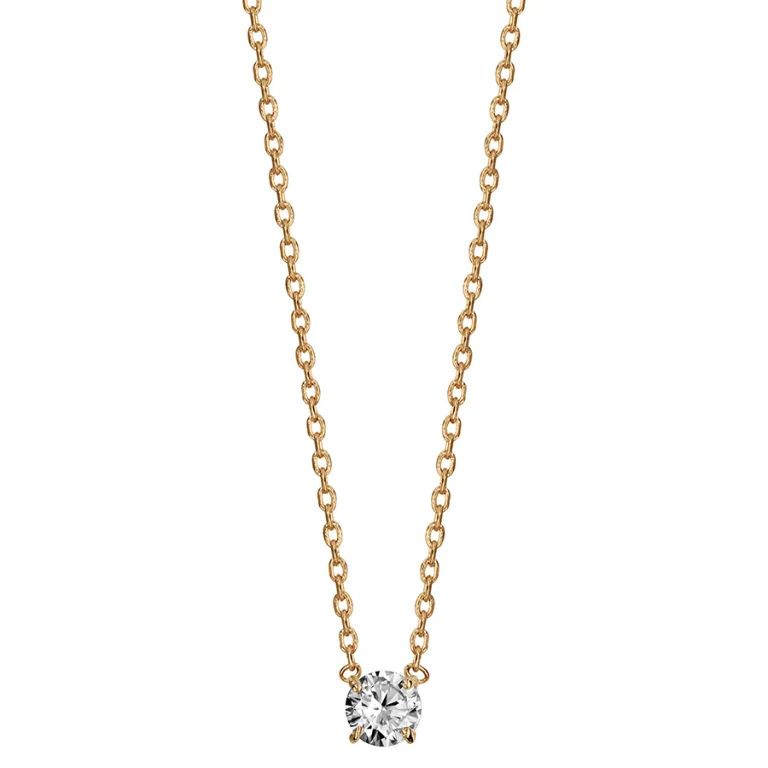 Collier cercle à oxyde blanc rond 4 mm – Plaqué or | Azuline