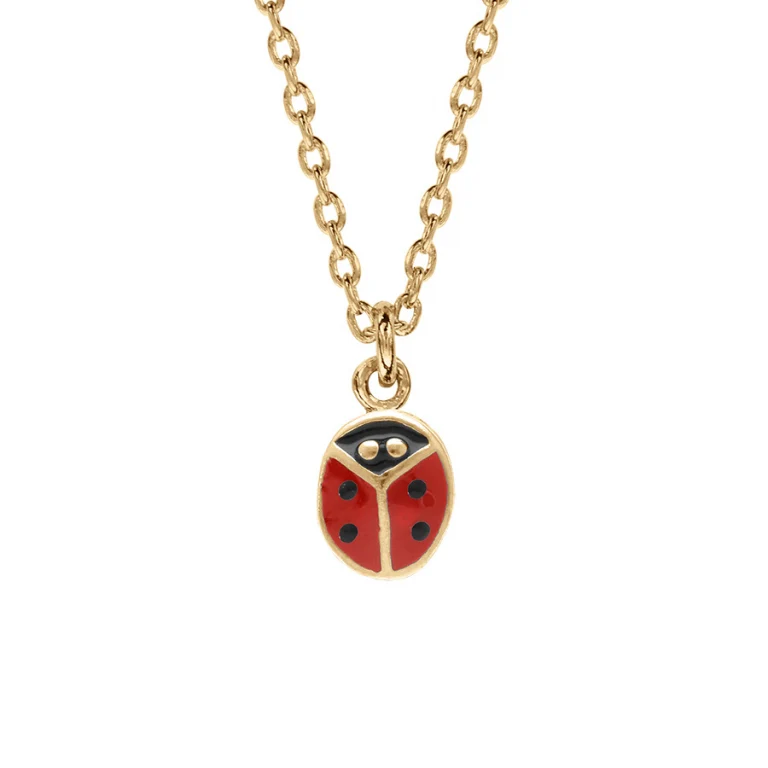 Collier enfant coccinelle 38 cm – Plaqué or | Azuline