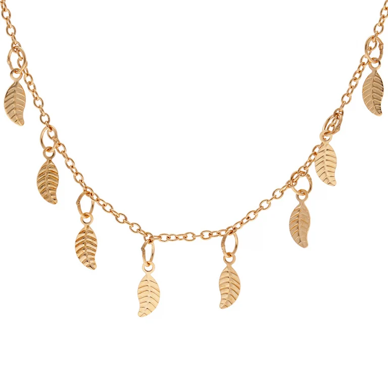 Collier pampilles feuilles – Plaqué or | Azuline