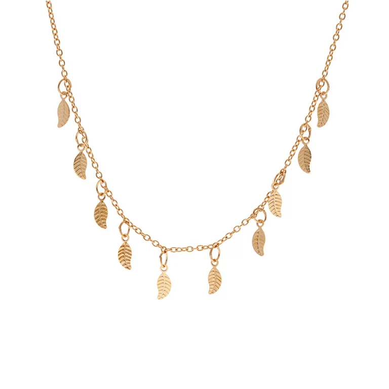Collier pampilles feuilles – Plaqué or | Azuline