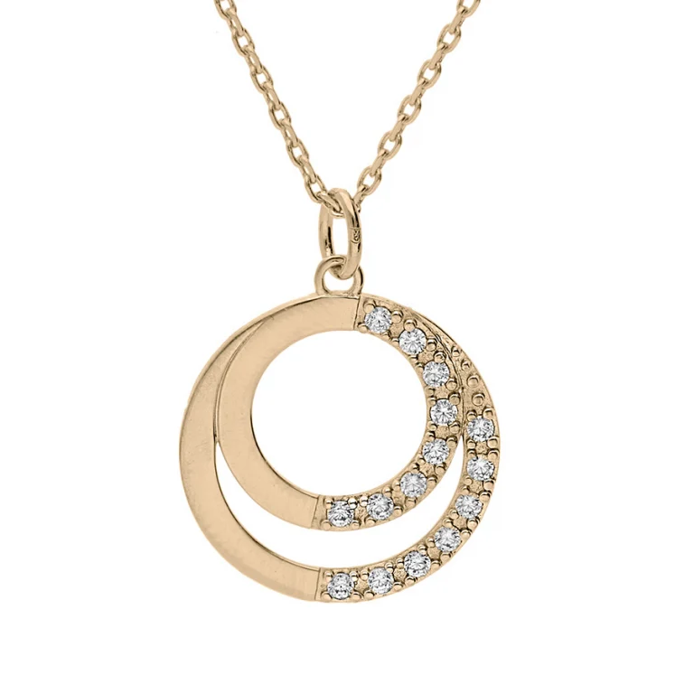 Collier cercle serti d’oxydes blancs double rang – Plaqué or | Azuline