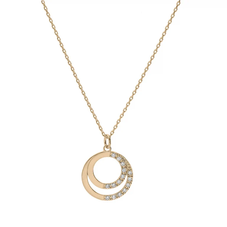 Collier cercle serti d’oxydes blancs double rang – Plaqué or | Azuline