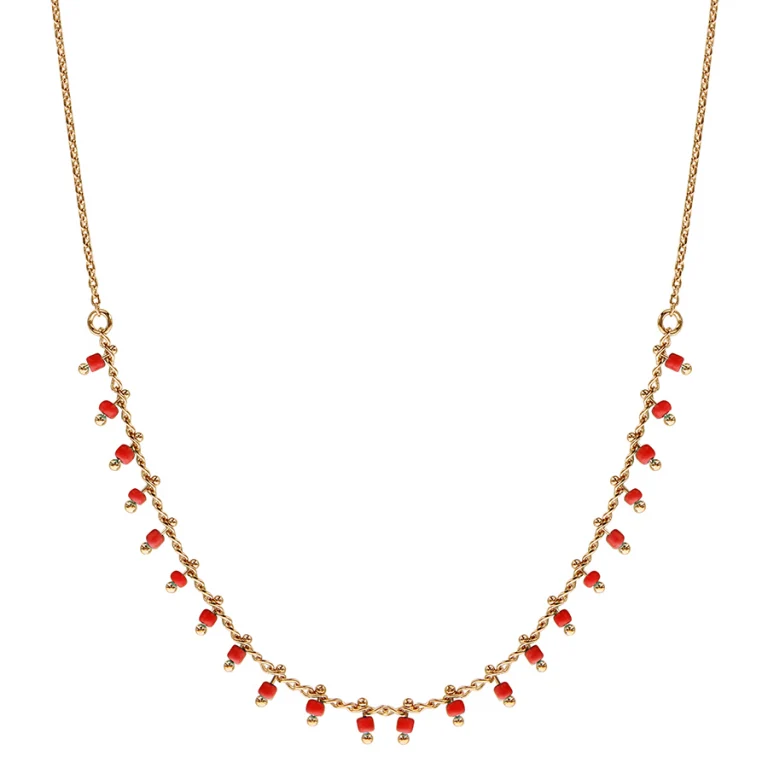 Collier pampilles rouges – Plaqué or | Azuline