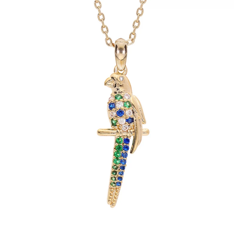 Collier perroquet empierré – Plaqué or | Azuline