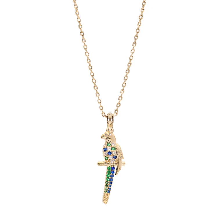 Collier perroquet empierré – Plaqué or | Azuline