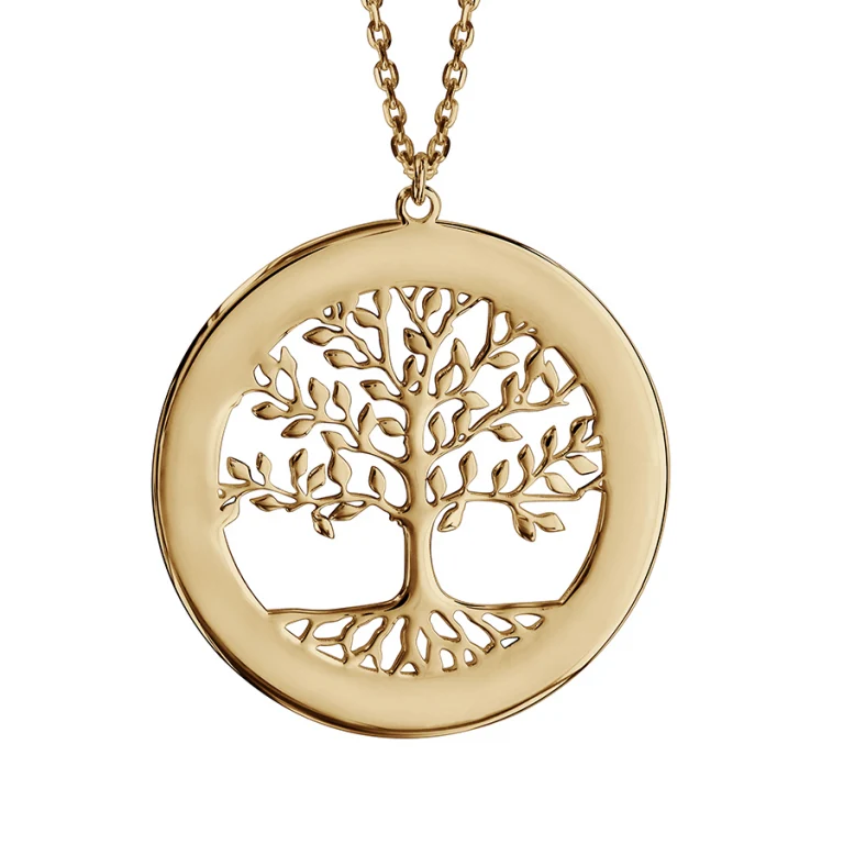 Collier cercle ajouré arbre de vie – Plaqué or | Azuline