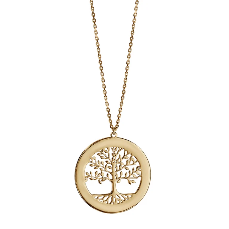 Collier cercle ajouré arbre de vie – Plaqué or | Azuline