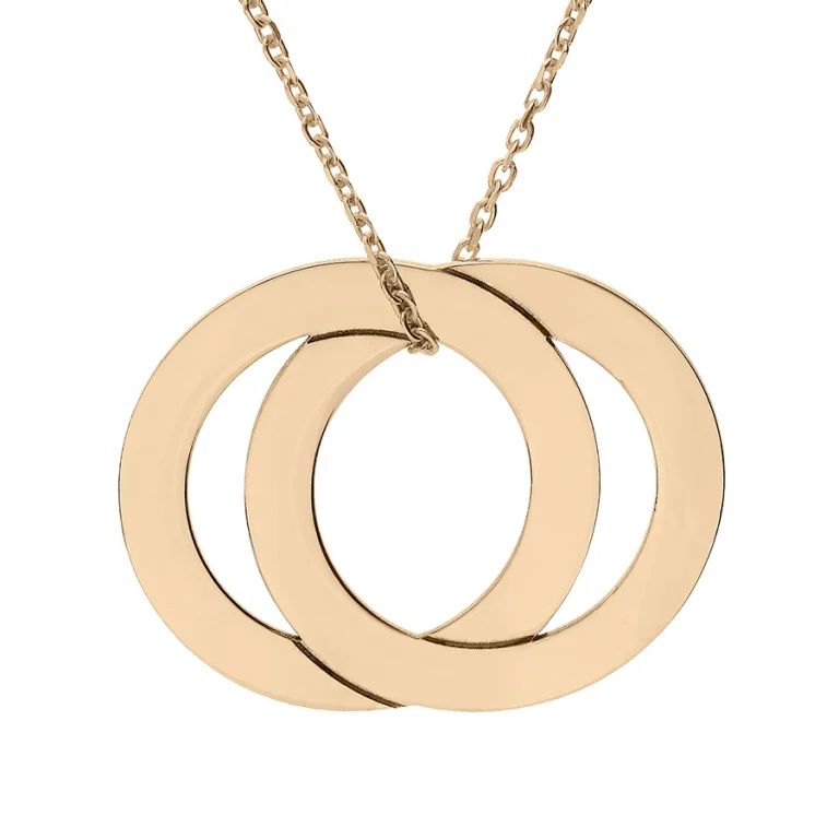 Collier deux anneaux fixes – Plaqué or | Azuline