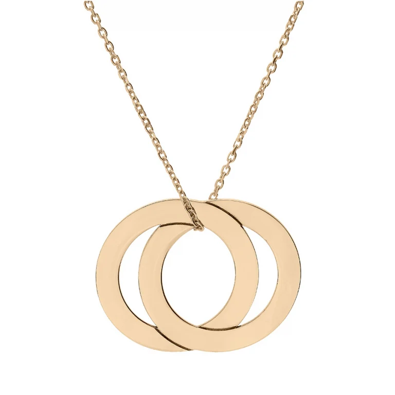 Collier deux anneaux fixes – Plaqué or | Azuline