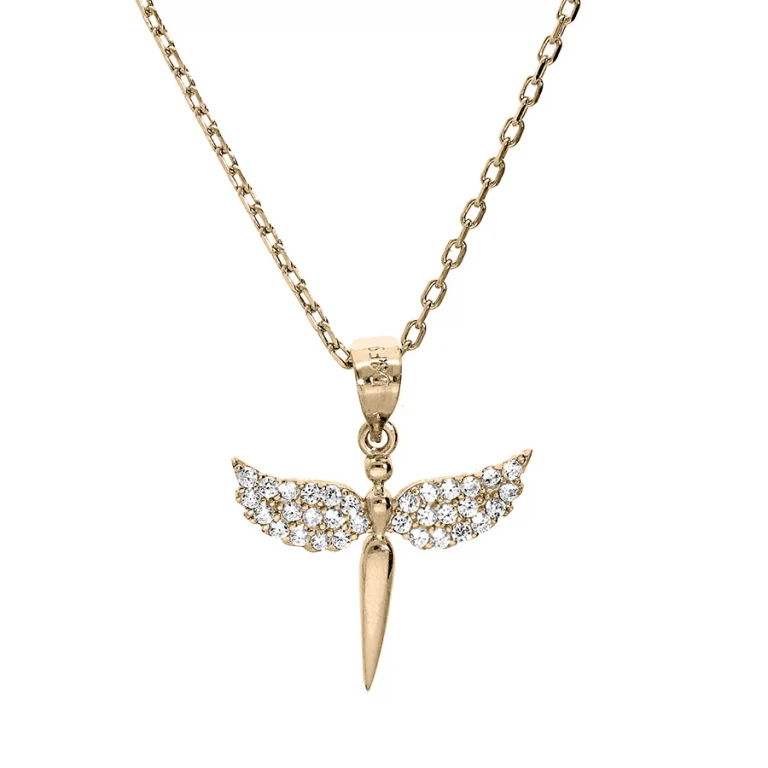 Collier epée aile d’ange – Plaqué or | Azuline