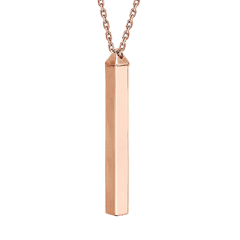 Collier tube quatre faces à graver – Plaqué or rose | Azuline