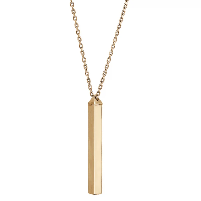 Collier tube quatre faces à graver – Plaqué or | Azuline