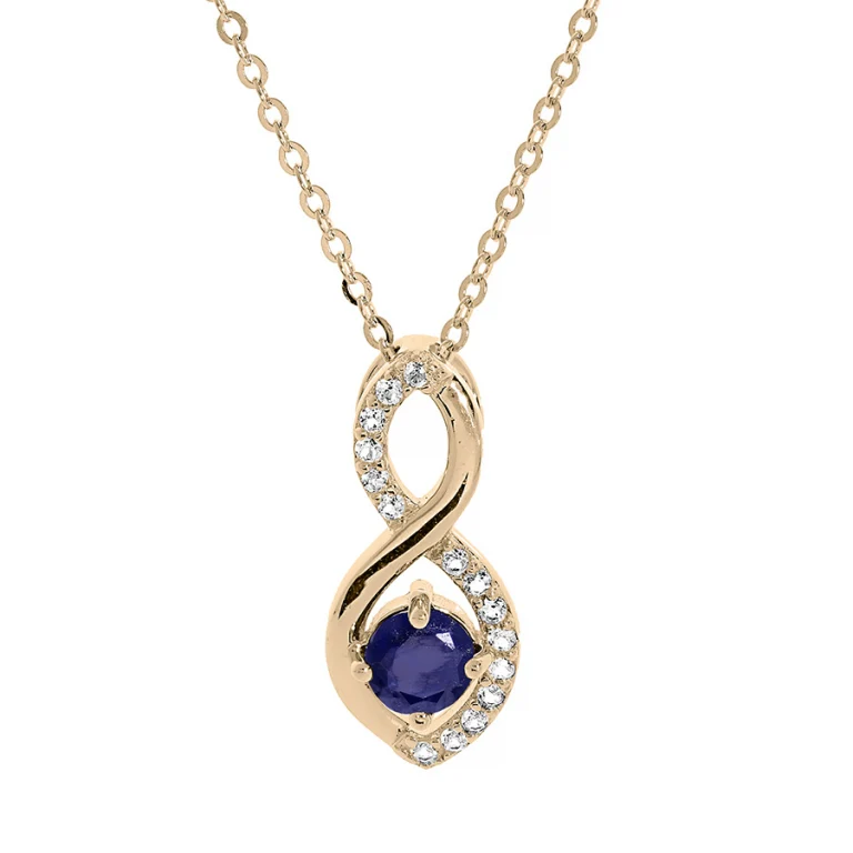 Collier infini serti d’oxydes bleus et blancs – Plaqué or | Azuline