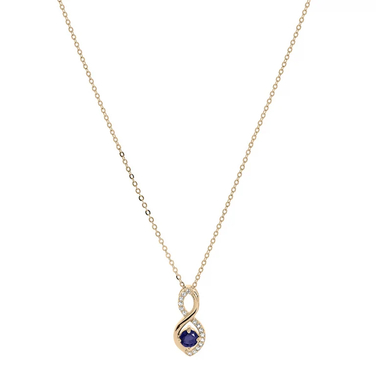Collier infini serti d’oxydes bleus et blancs – Plaqué or | Azuline