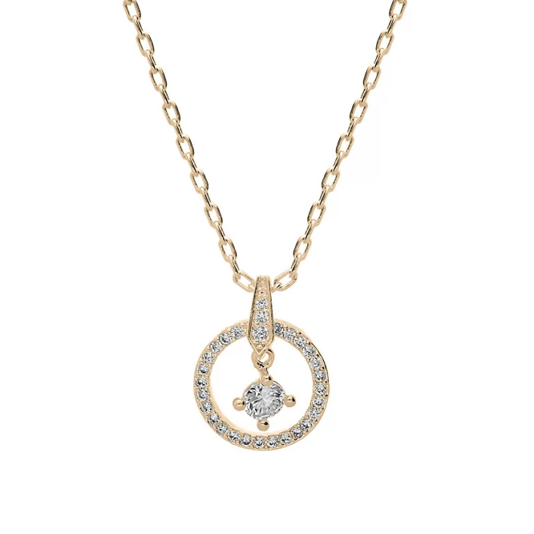 Collier cercle serti d’oxydes blancs – Plaqué or | Azuline