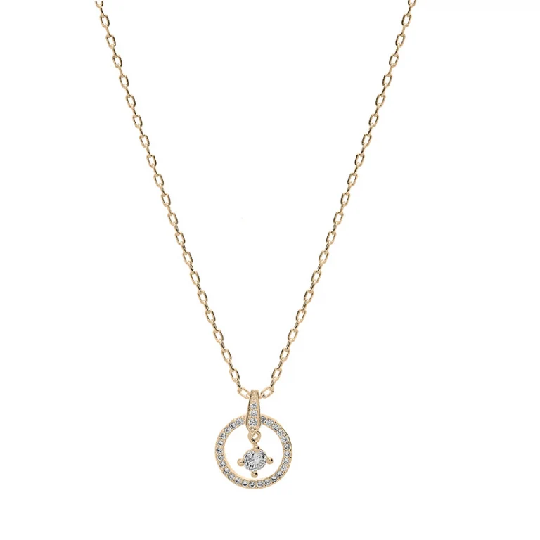Collier cercle serti d’oxydes blancs – Plaqué or | Azuline