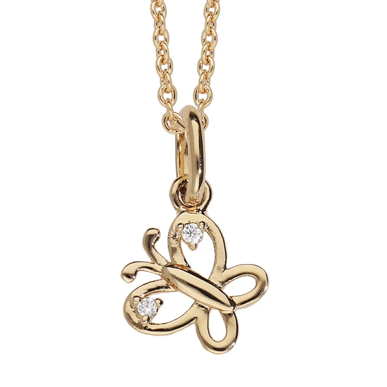 Collier enfant papillon 38 cm – Plaqué or | Azuline