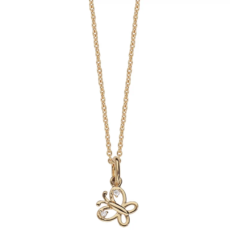 Collier enfant papillon 38 cm – Plaqué or | Azuline