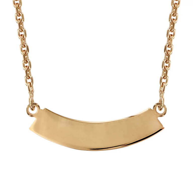 Collier ras de cou demi-lune à graver 40 cm – Plaqué or | Azuline