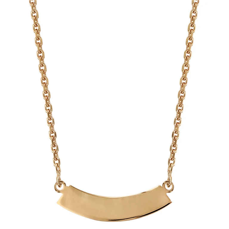 Collier ras de cou demi-lune à graver 40 cm – Plaqué or | Azuline
