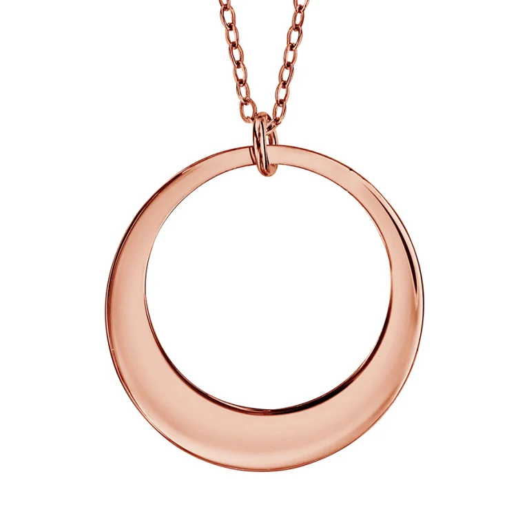 Collier cercle lisse à graver – Plaqué or rose | Azuline
