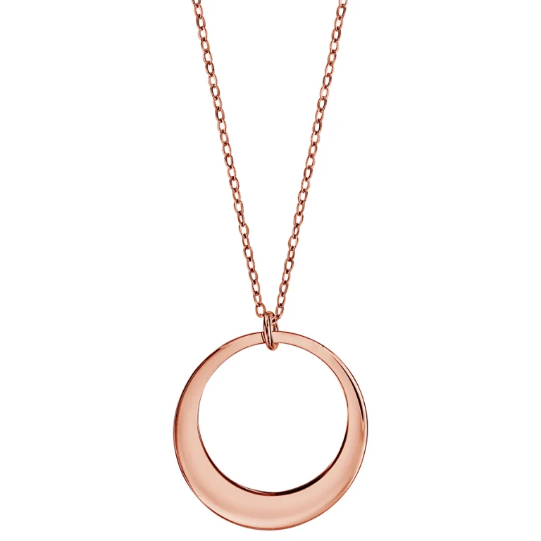 Collier cercle lisse à graver – Plaqué or rose | Azuline