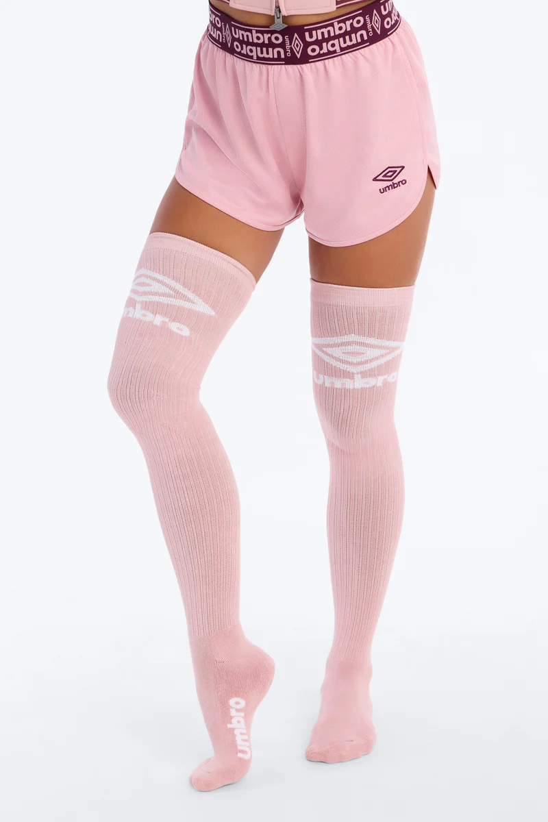 Umbro Womens Tall Crew Sock - Pink
