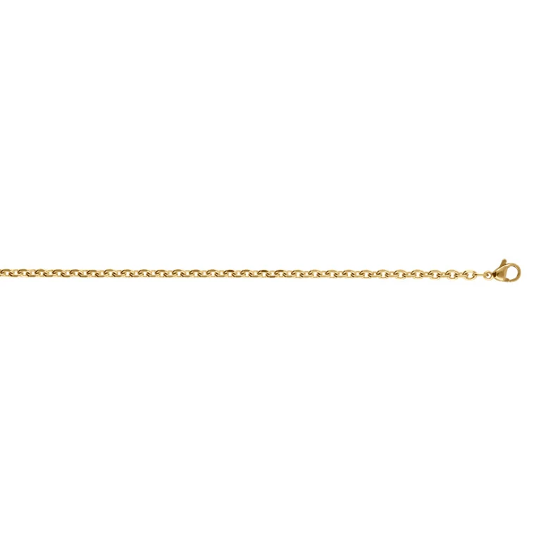 Collier long maille forçat 50 cm – Acier doré | Azuline