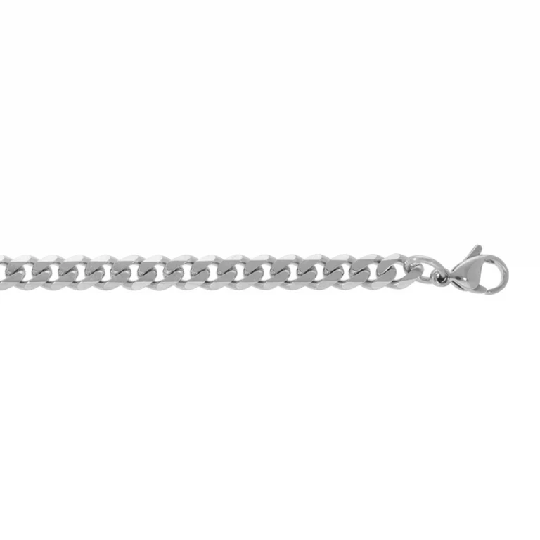 Collier long maille gourmette 50 cm – Acier | Azuline