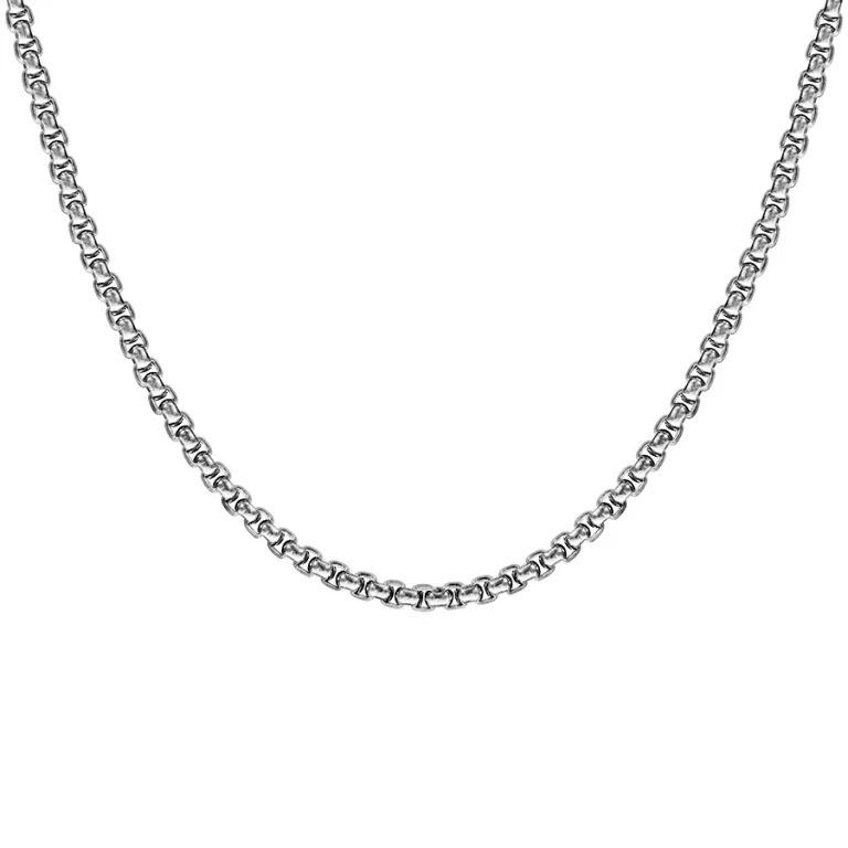 Collier long maille jaséron carrée 55 cm – Acier | Azuline