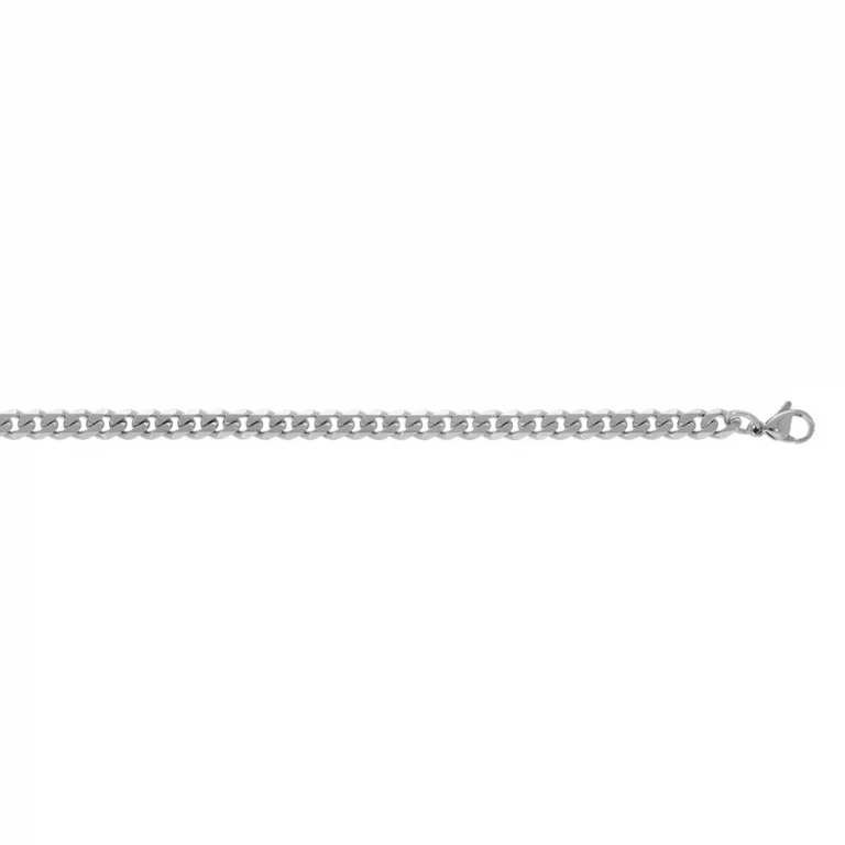 Collier long maille gourmette 55 cm – Acier | Azuline
