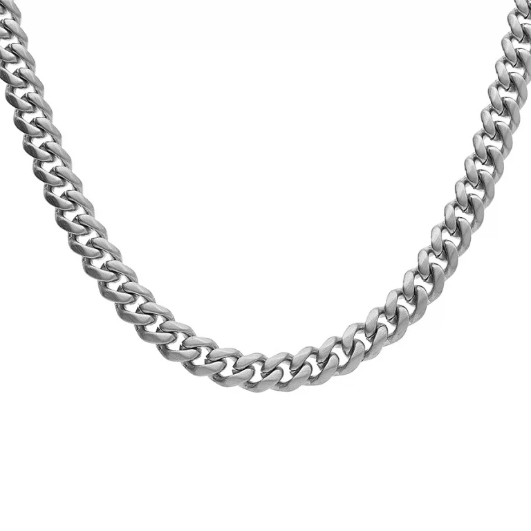 Collier long maille satiné 55 cm – Acier | Azuline