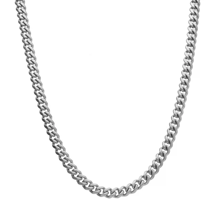 Collier long maille satiné 55 cm – Acier | Azuline