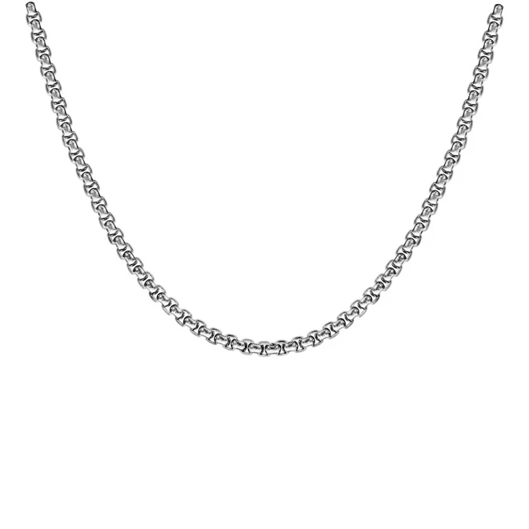 Sautoir maille jaseron carrée 70 cm – Acier | Azuline