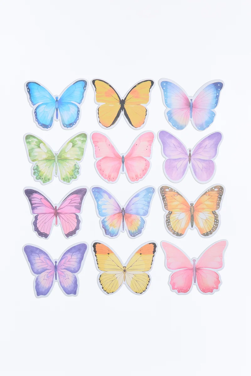 Butterflies Sticky Notes 12 Pack Set - Multi Color