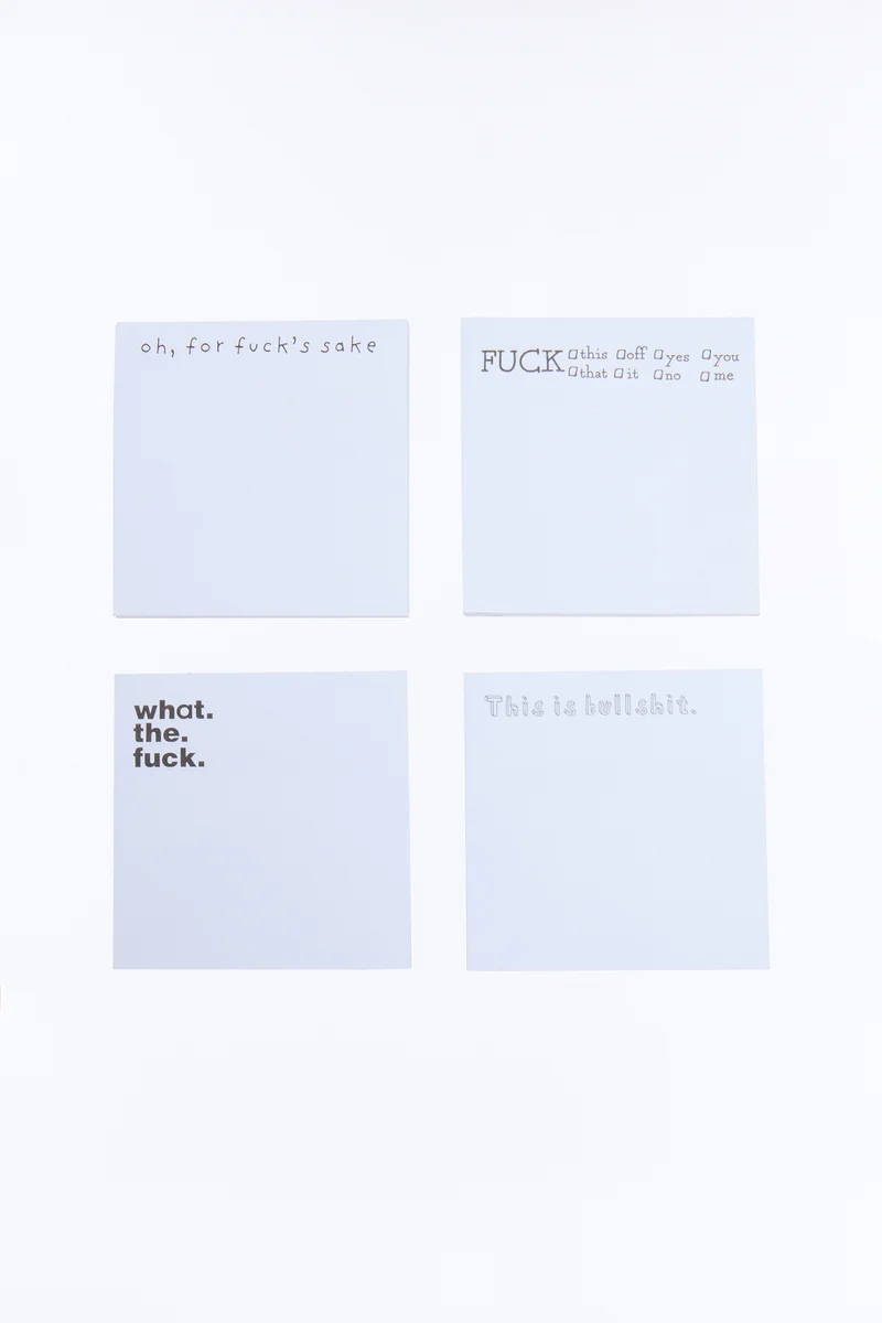 Bad Attitude Sticky Notes 4 Pack Set - White