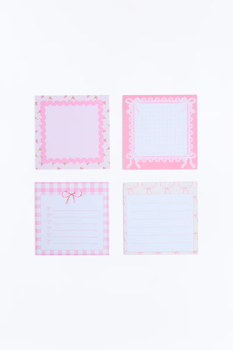 Very Demure Sticky Notes 4 Pack Set - Pink/combo