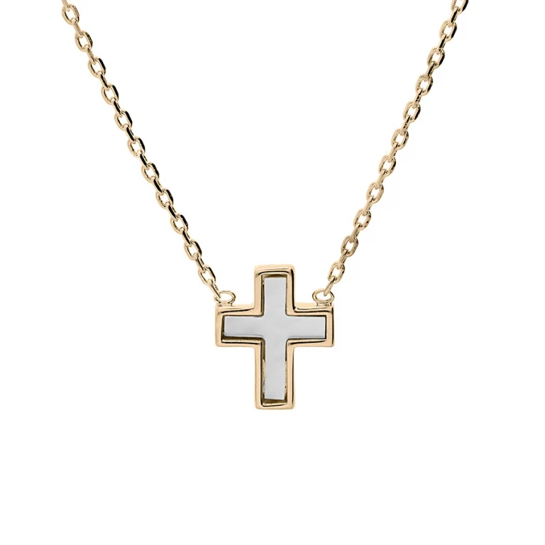 Collier croix à nacre – Plaqué or | Azuline