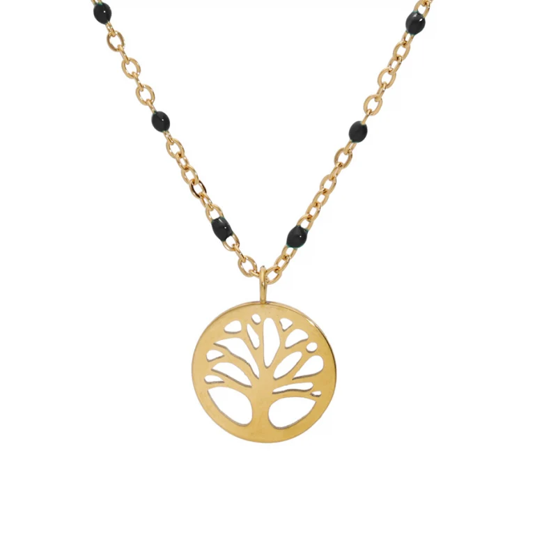 Collier arbre de vie – Acier doré | Azuline