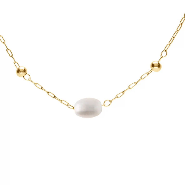 Collier ovale – Acier doré | Azuline