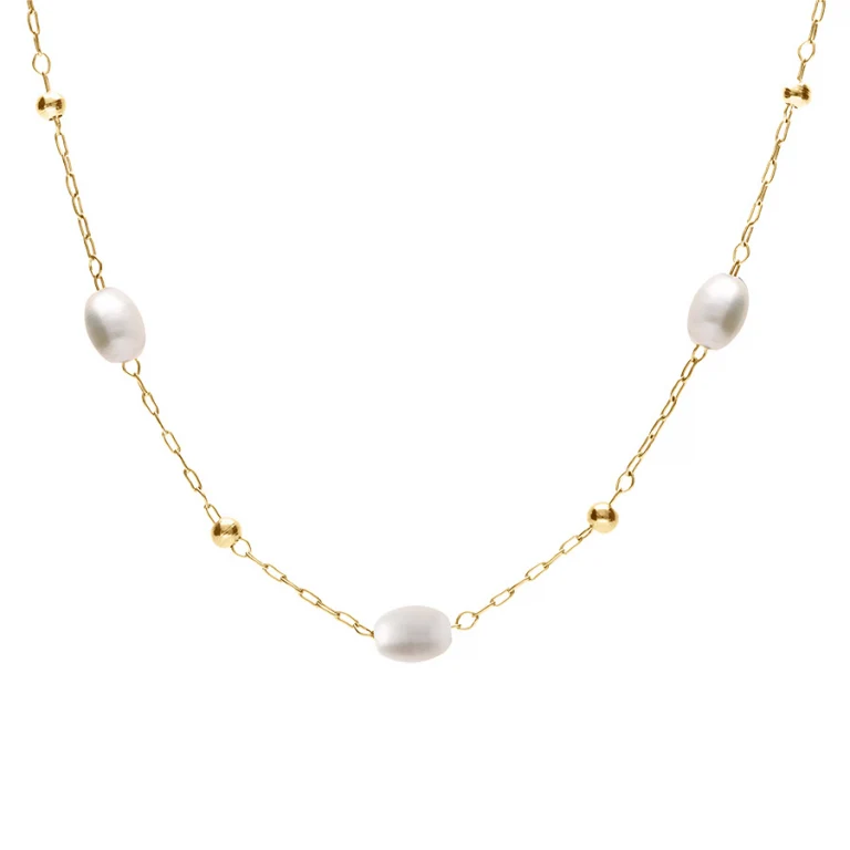 Collier ovale – Acier doré | Azuline
