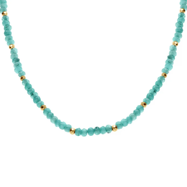 Collier boules à perles – Acier doré | Azuline