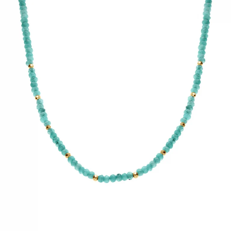 Collier boules à perles – Acier doré | Azuline