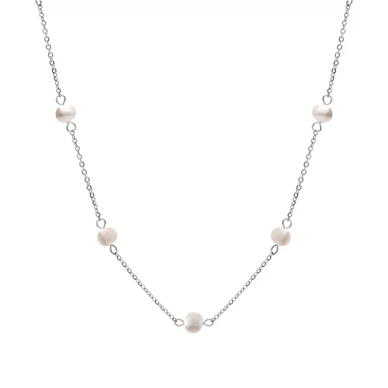 Collier trois perles de culture d’eau douce – Acier | Azuline