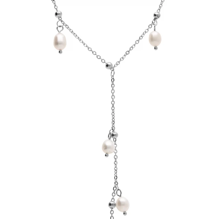 Collier perles de culture d’eau douce – Acier | Azuline