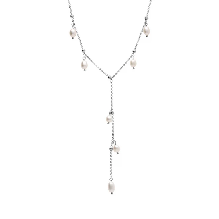 Collier perles de culture d’eau douce – Acier | Azuline