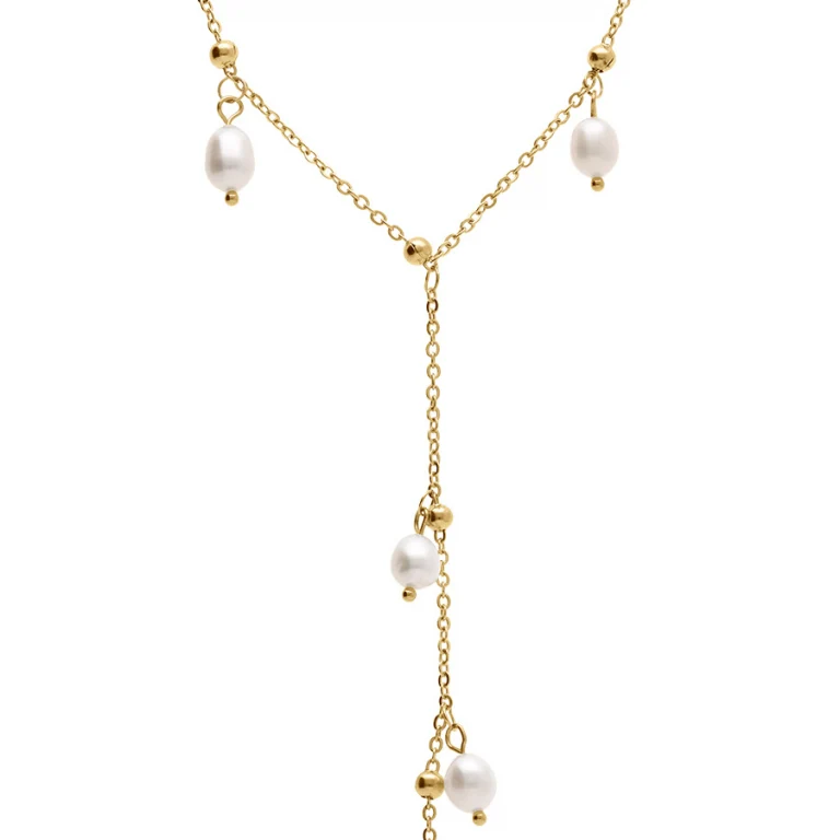 Collier perles de culture d’eau douce – Acier doré | Azuline